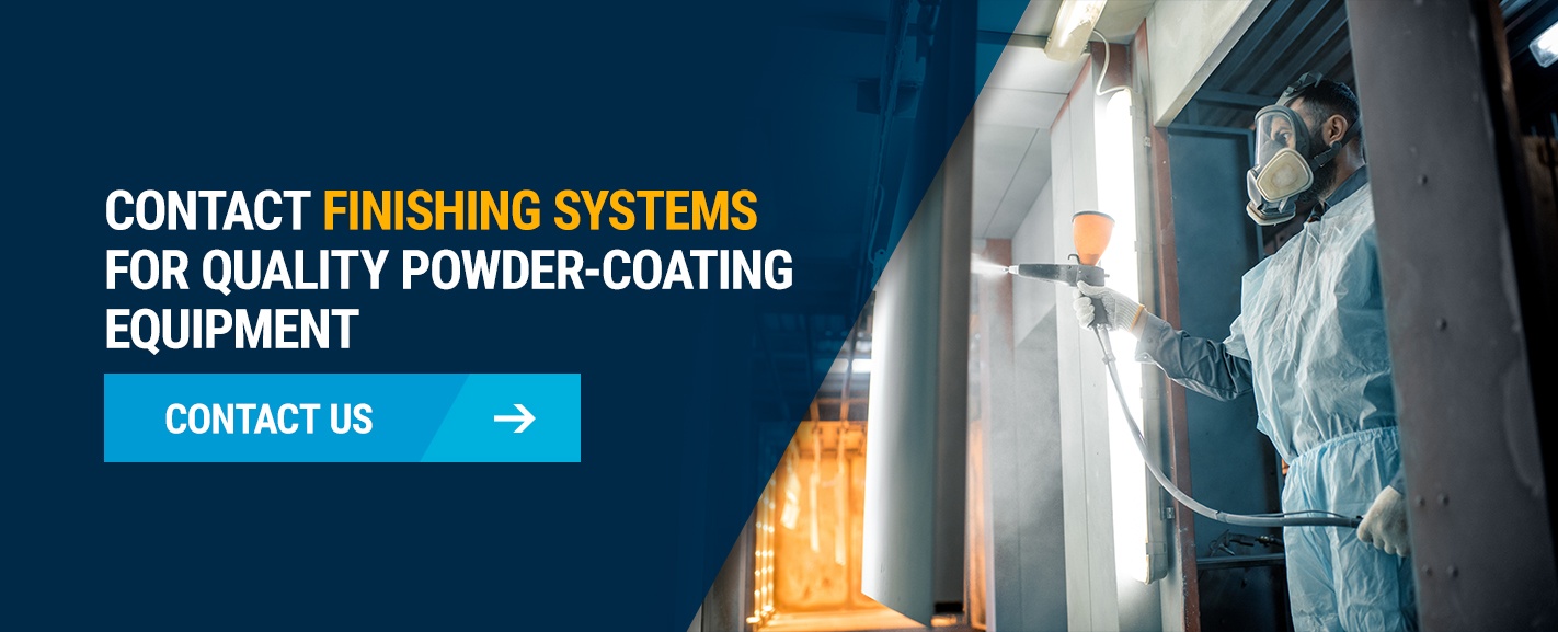 contact finishing systems for metal powder coating 